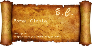 Boray Cinnia névjegykártya