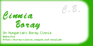 cinnia boray business card